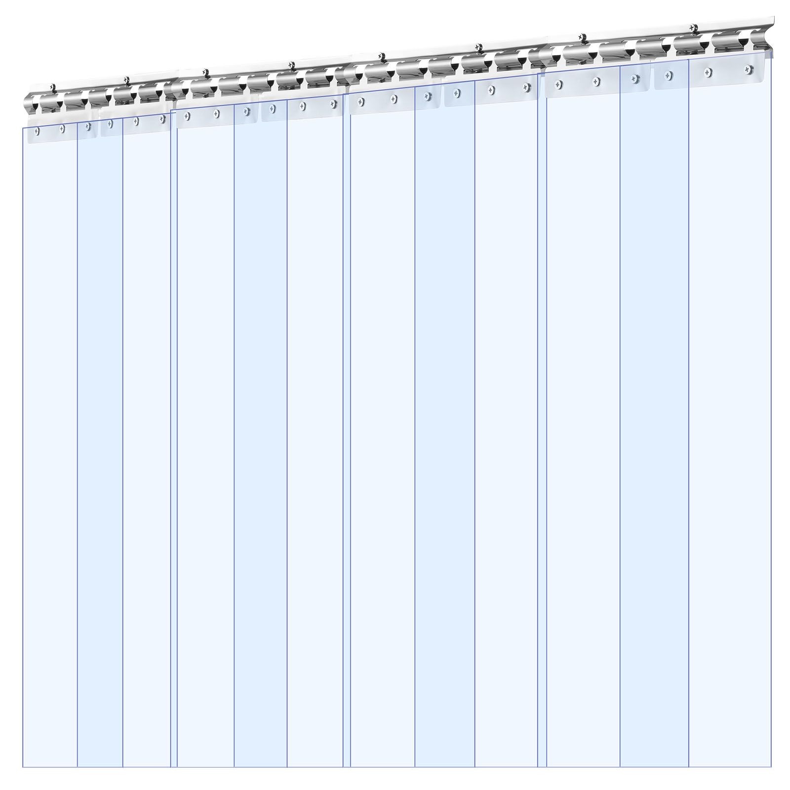 8-Piece Clear PVC Door Strips 84″x48″, 0.08″ Thermal Insulating