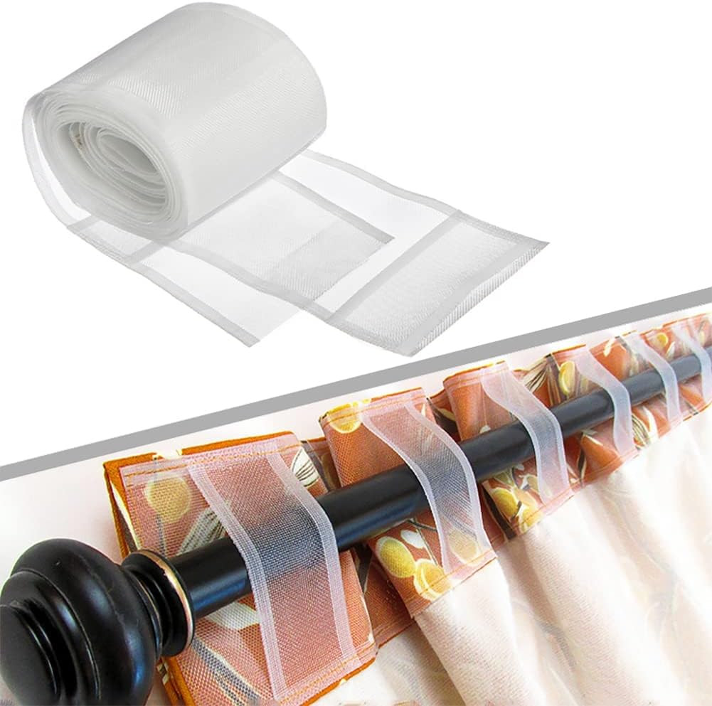 32 Feet Curtain Tape, 4“ Grommet Serpentine Translucent Drapery Header Tape