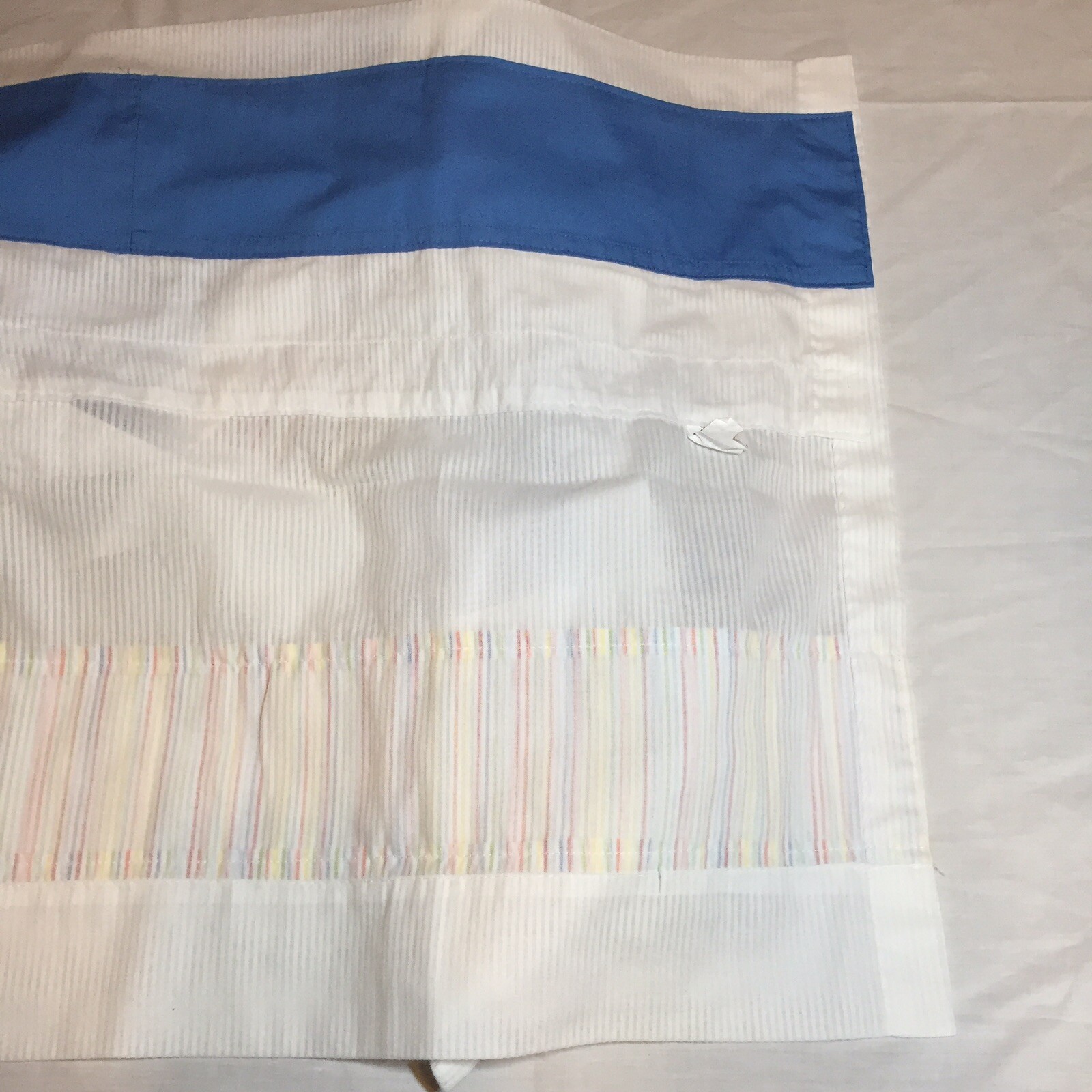 4 Pc Curtain Set Green Blue Yellow Red Stripe Country Curtains Panels Valances