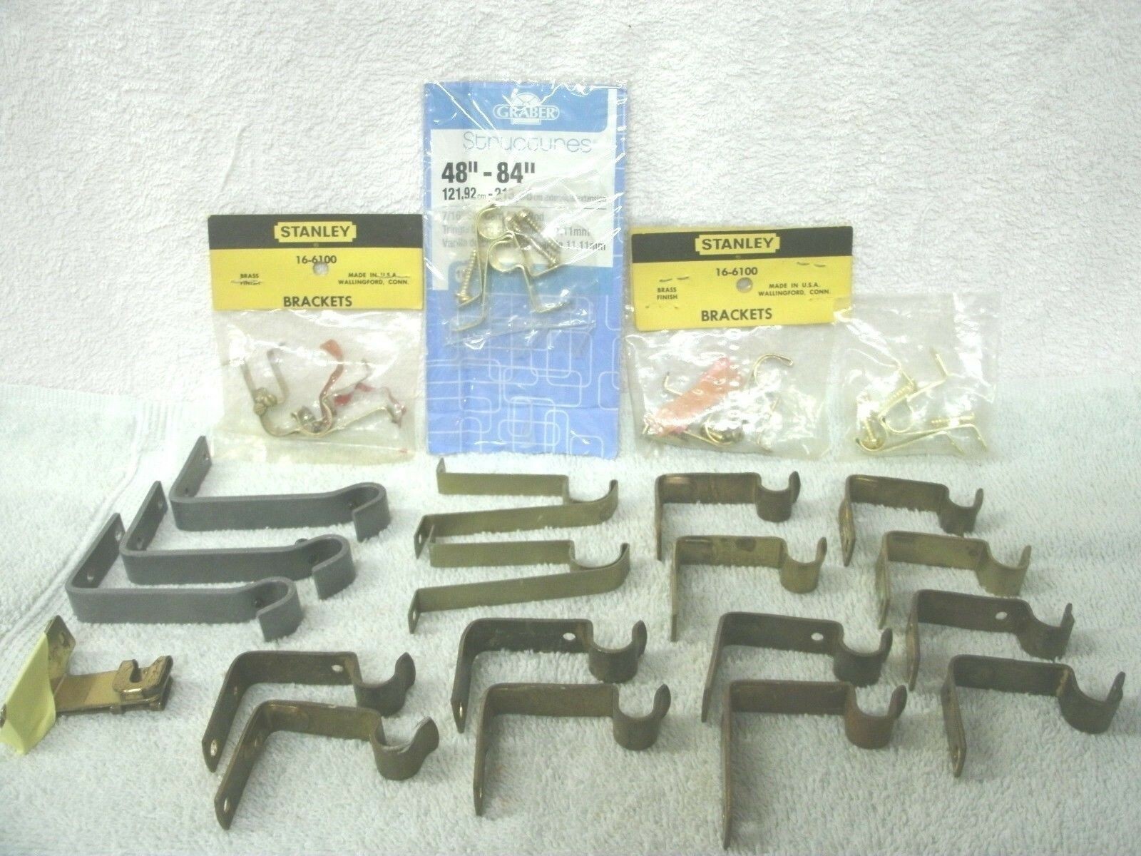 Cafe Curtain Rod Brackets–27 Pcs–Graber & Stanley-Vintage–New & Used