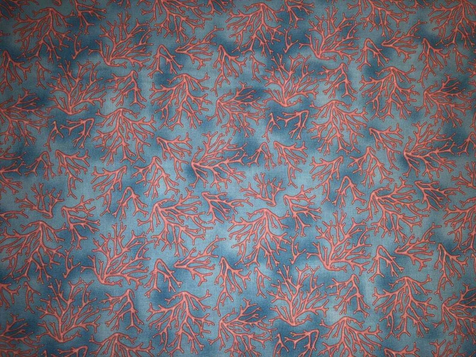 Nautical Valance Pink Sea Coral Blue Reef Ocean Beach Cottage Curtain Topper