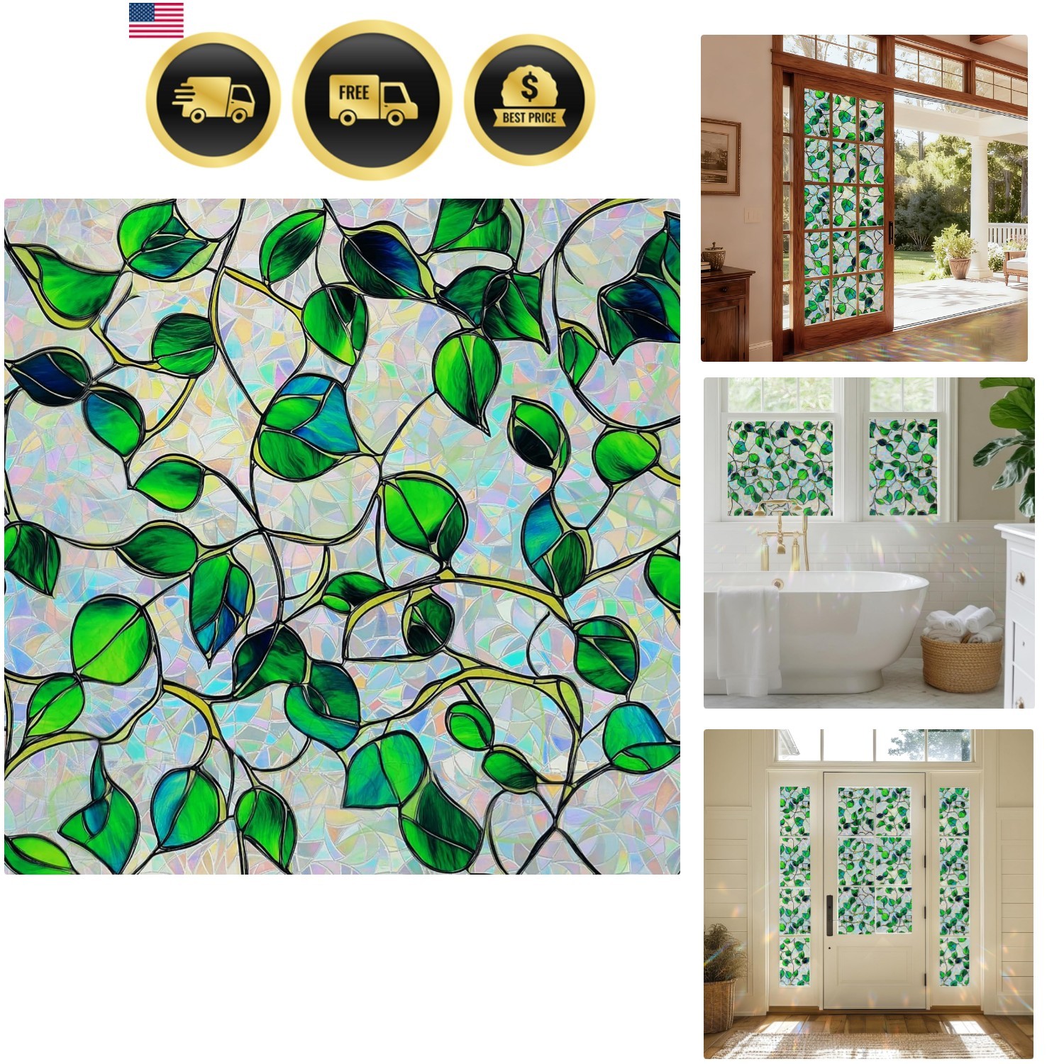 Window Privacy Film Home Room Bathroom Spring Decor Car Decorations One Way P…