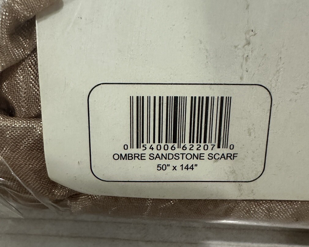 ACHIM Ombre Decorative Window Treatment Scarf – Sandstone – 50 in x 144 in