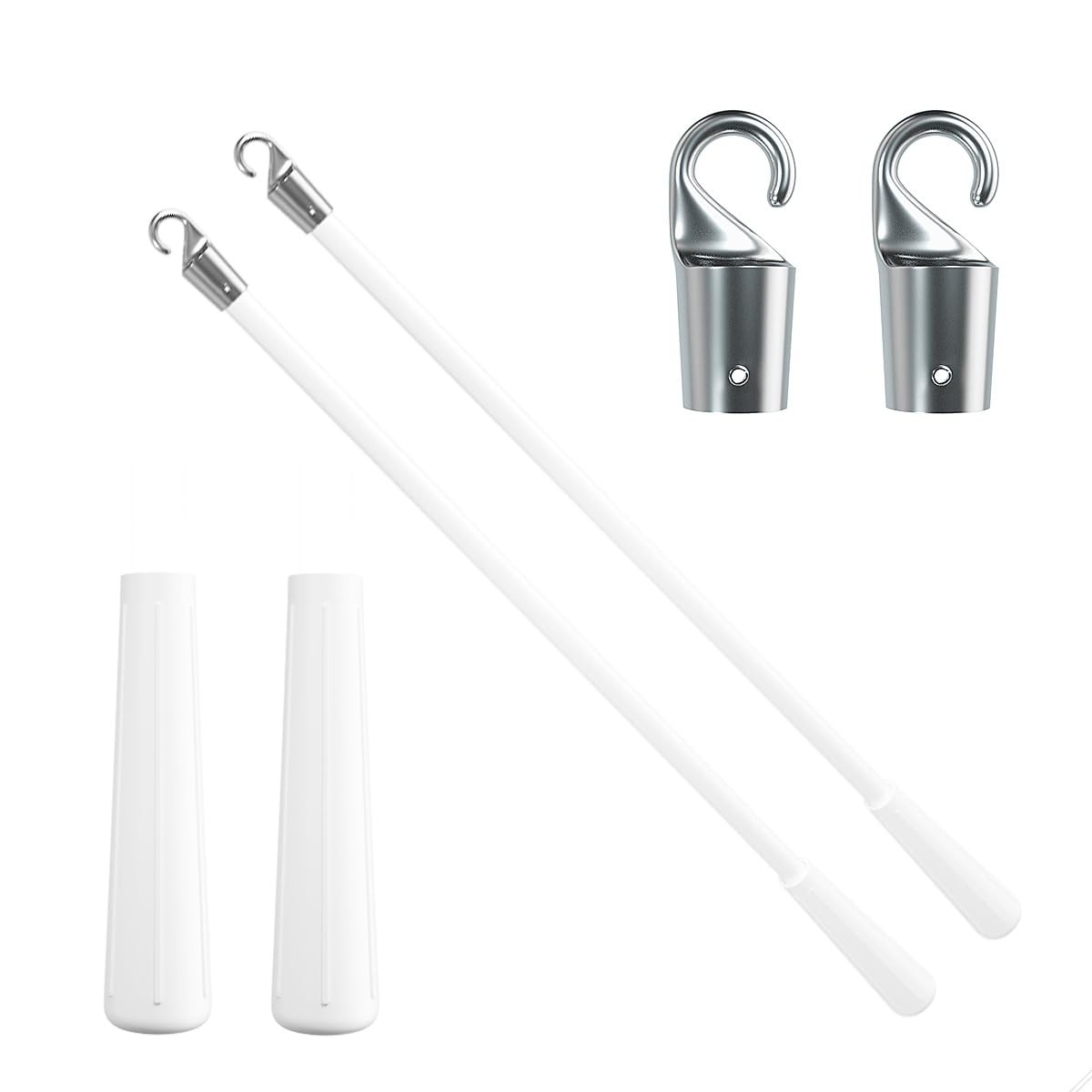 2 Pcs 12 inch Blind Wand, Vertical Blinds Replacement Parts with Hook and Grip