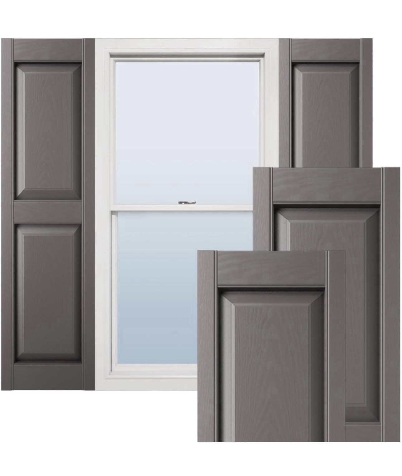 Ekena Millwork Lifetime Vinyl Standard (Per Pair), 14.75″W x 55″H, Musket Brown