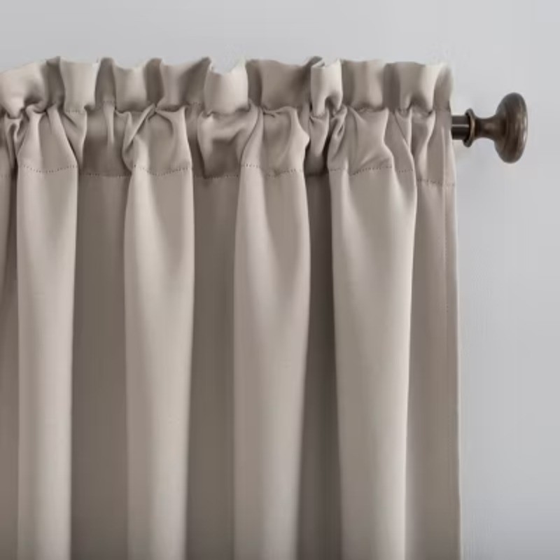 40″x63″ Pocket Curtain Panel Stone Modern Polyester Indoor Drapery – 1 Pc