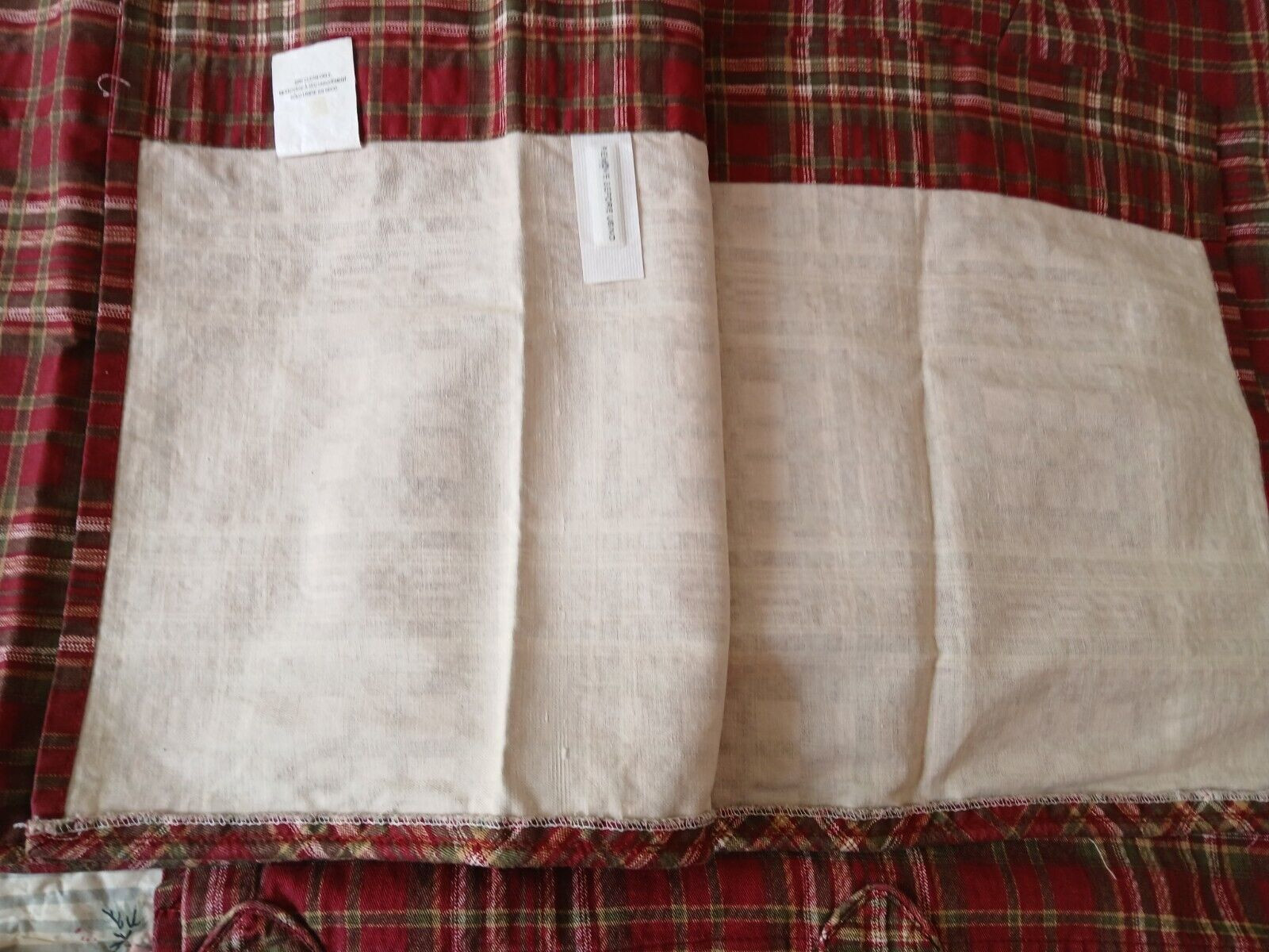 Springs-Red Plaid-100% Cotton Tab Top Drapes and Valances-Really Nice!