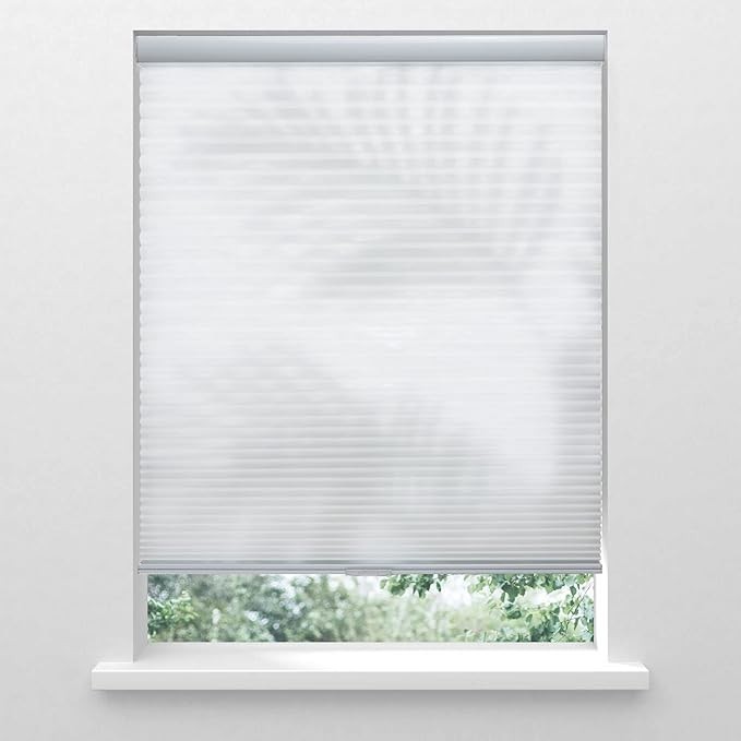 White Light Filtering Cordless Cellular Shades Honeycomb Blinds Custom Cut