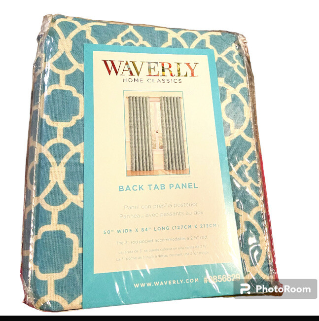 Waverly Home Classic Lovely Lattice Teal and White Rod Pocket Panel (Only One).