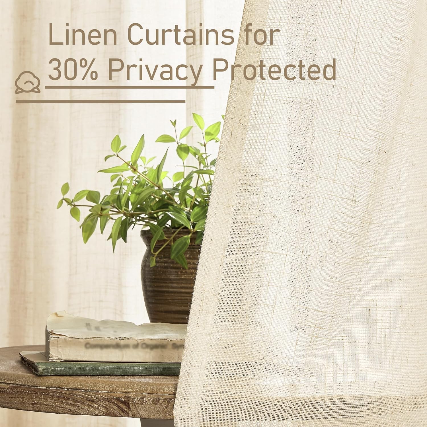 Cafe Curtains Length, Semi Sheer Light Filtering Window Panels