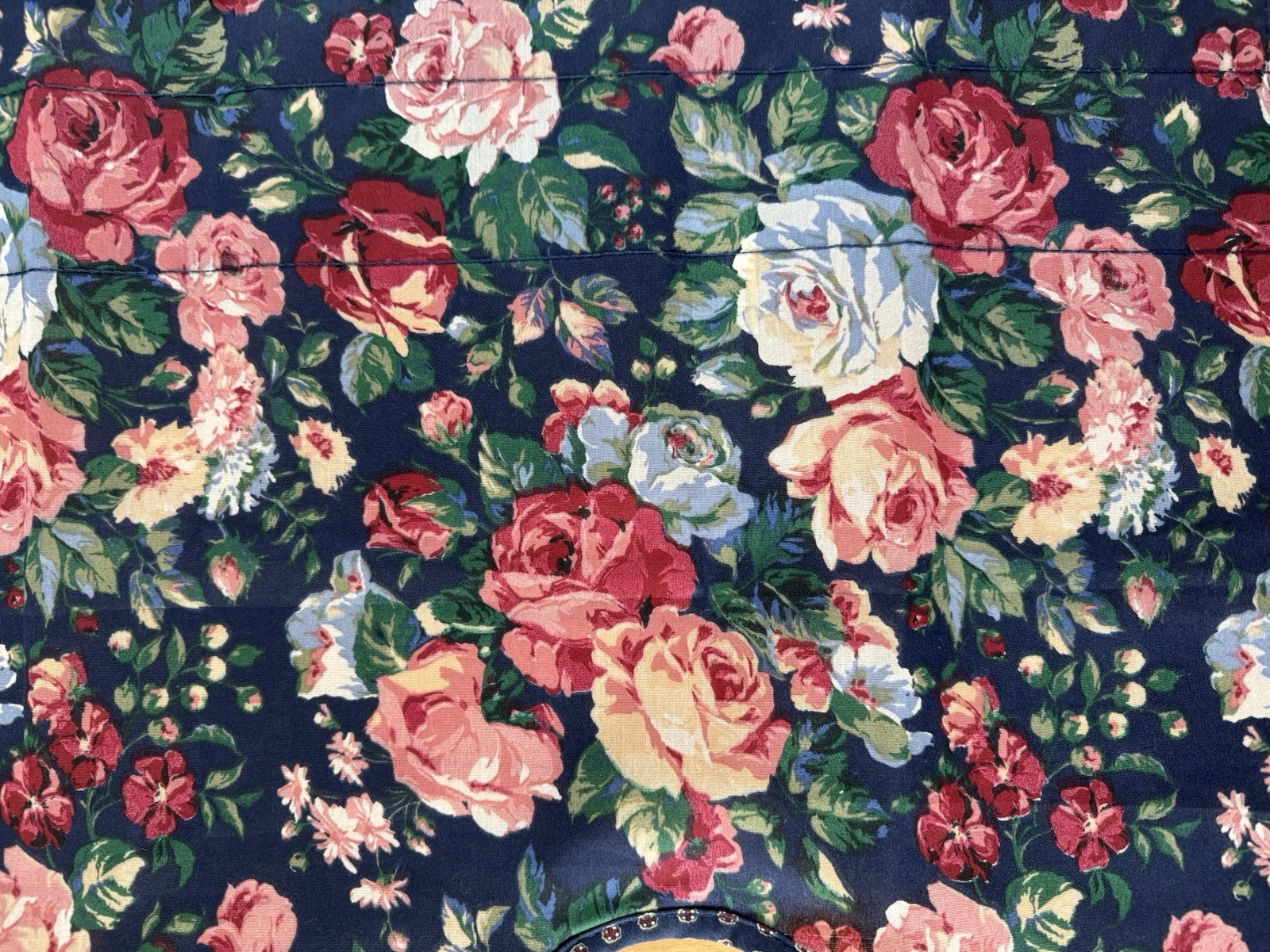 New JC Penney Floral Scallop Valance 86”X21” Pink Roses Blue Beige Green
