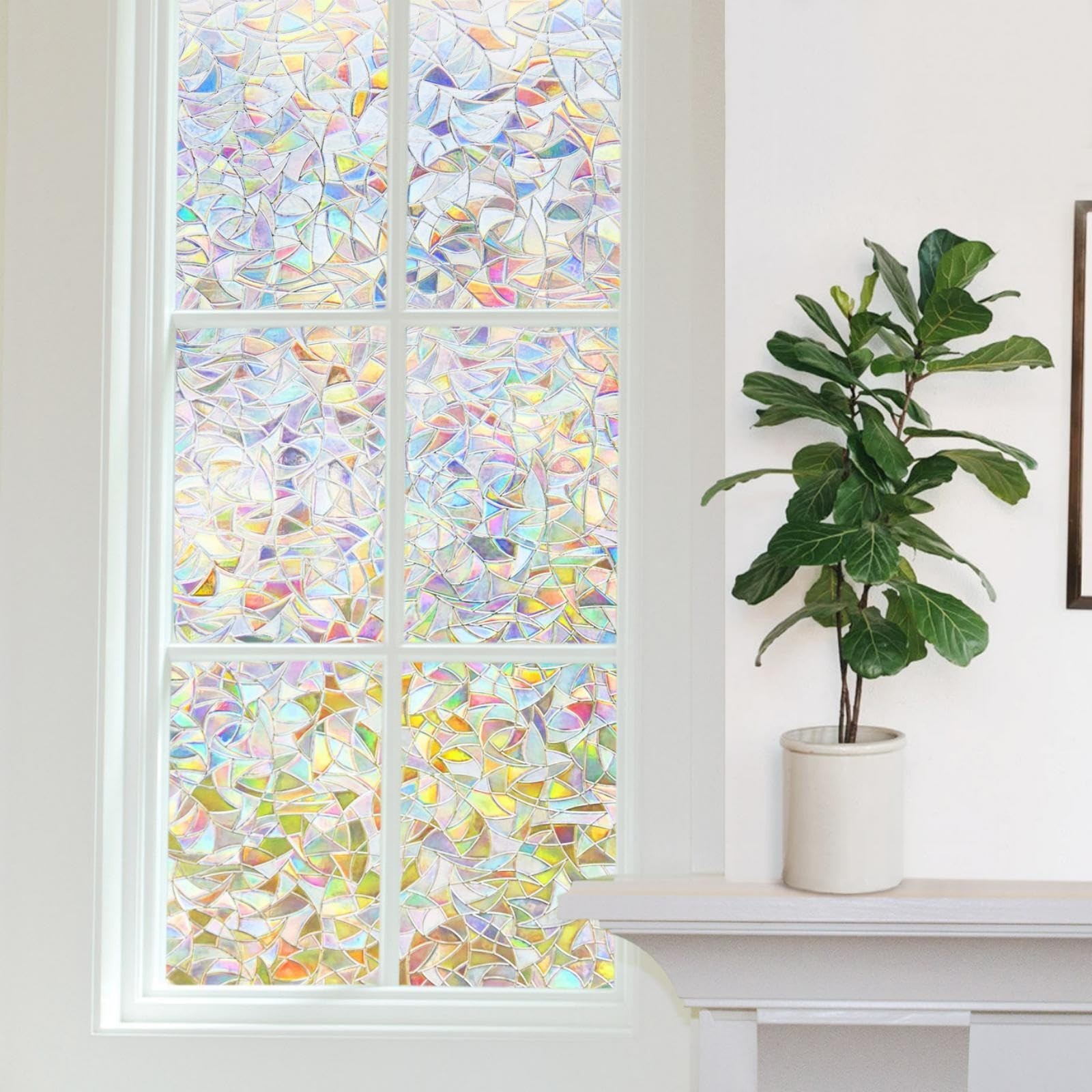 Finnez Window Film Decorative Privacy Film 3D No Glue Glass Sticker for Glass…