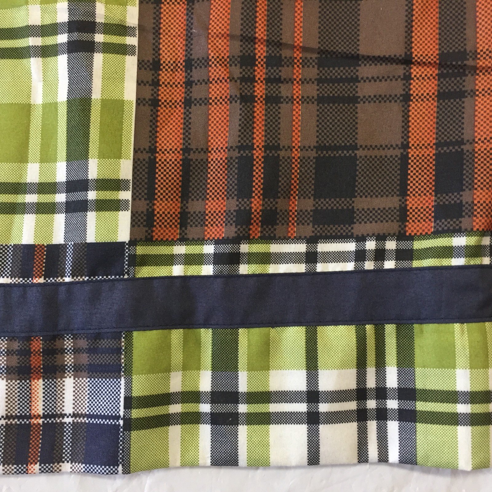 Victoria Classics Matching PLAID Checked VALANCES Blue Brown Orange Green 14×70