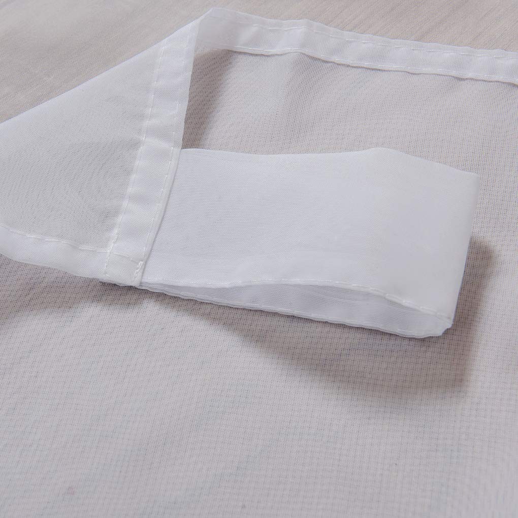 1 Panel Tab Top Sheer Drapery – Girls Room Sheer Voile Curtains – White 57(H)…