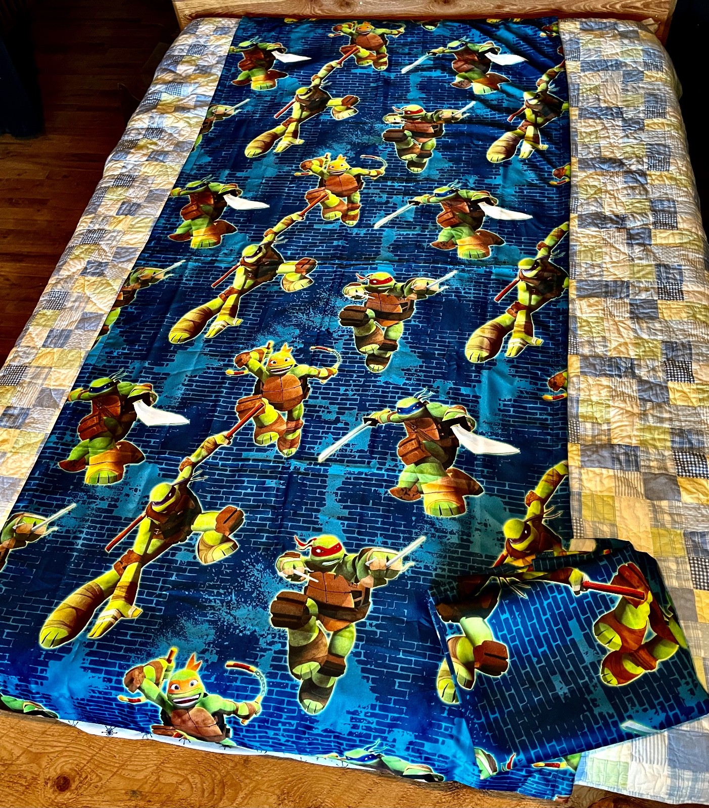 EUC Teenage Mutant Ninja Turtles 2 Window Curtain Panel SET 39″x 83″ Rod Pocket
