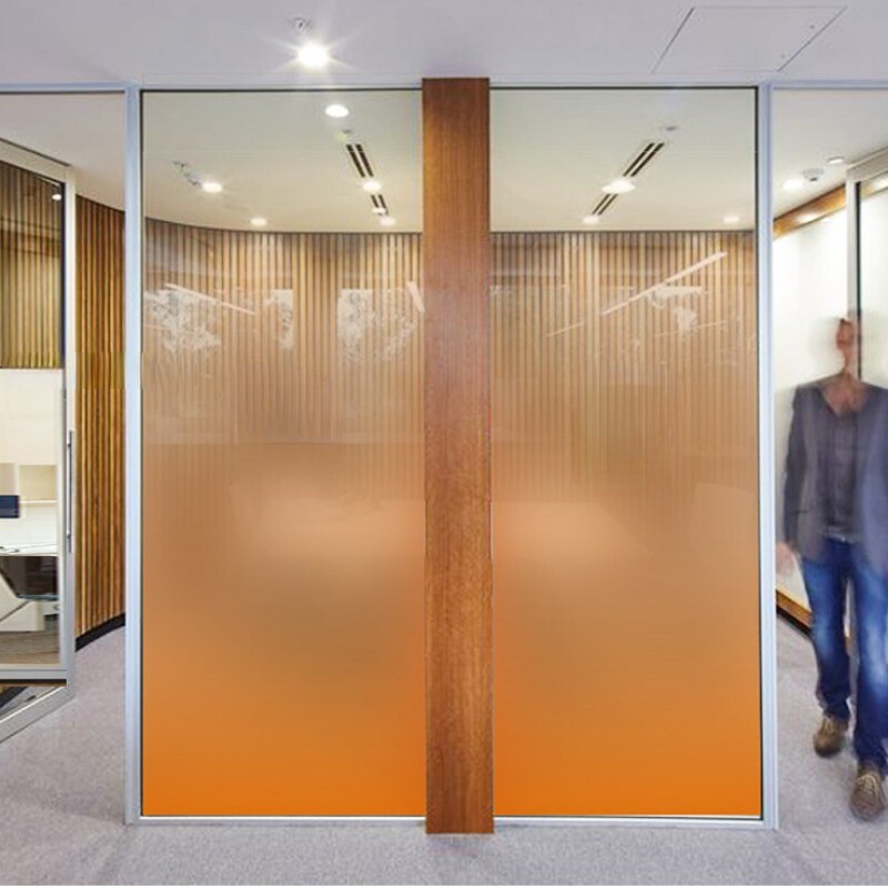 Transparent Window Film Static Cling Office Glass Stickers Gradient Color Decor