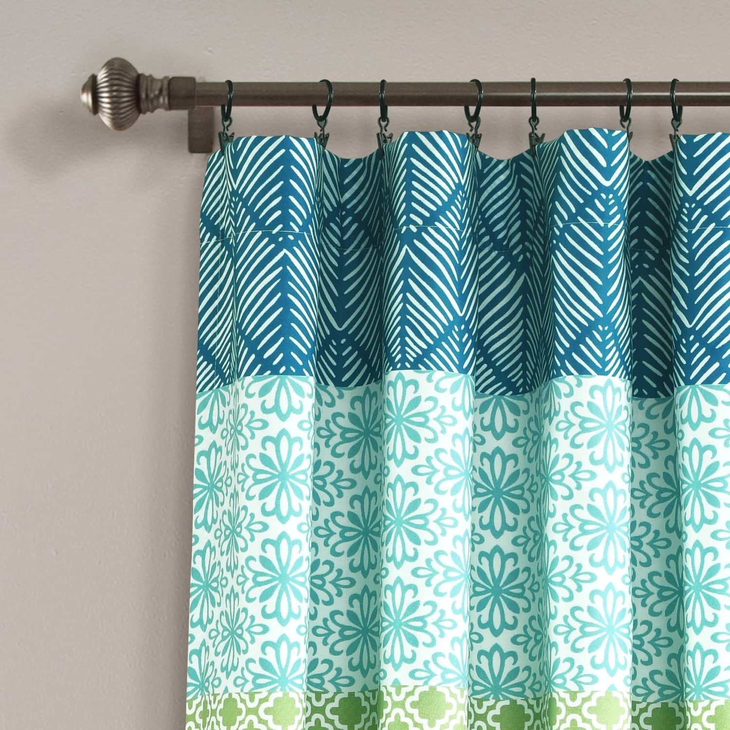 Lush Decor Bohemian Stripe Window Curtain Panels, Pair, 52″ W x 95″ L, Blue &…
