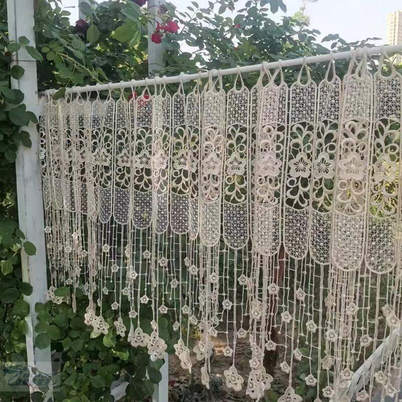 Crochet Door Curtain Lace Veil White 100 120 150 200 250 300 cm