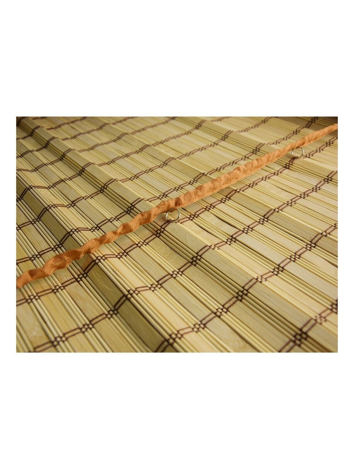 Cordless Light Filtering Bamboo Roman Window Blind Sun Shade with Valence -Khaki