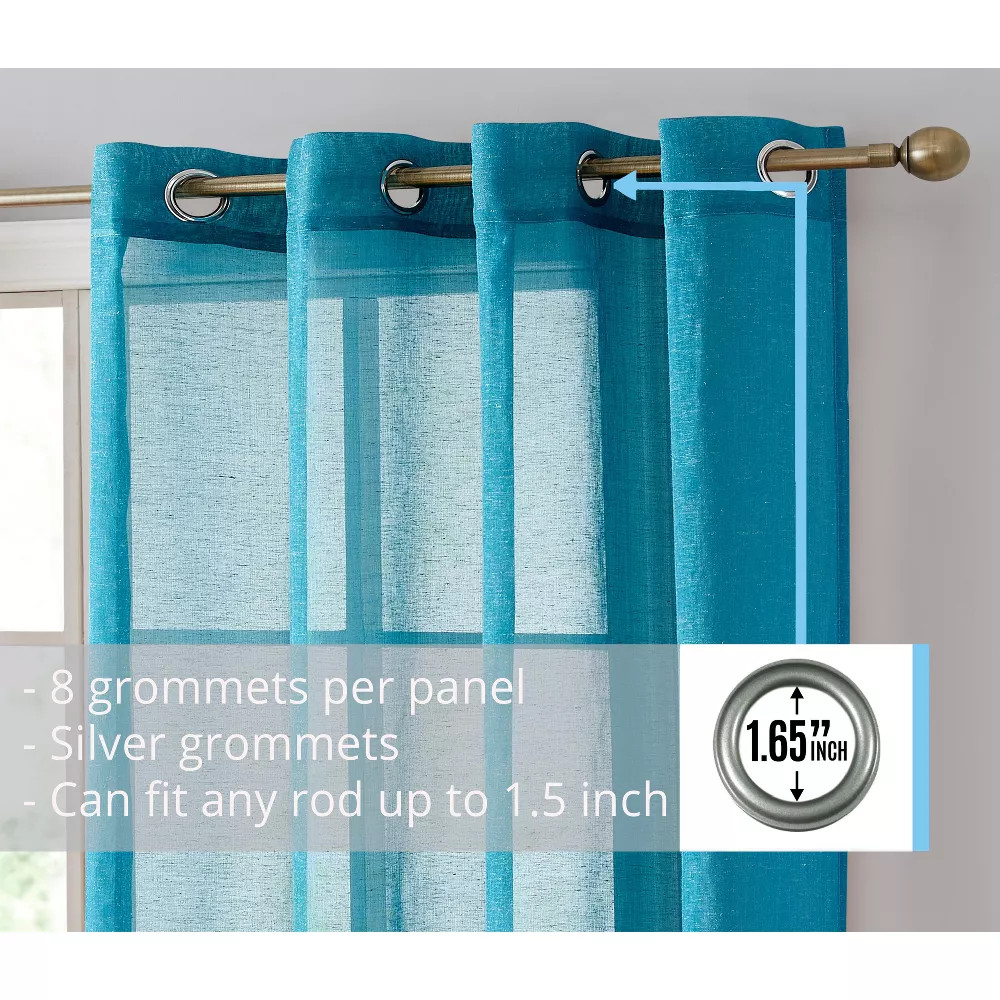 HLC.ME Sierra Burlap Flax Linen Privacy Sheer Light Filtering Window