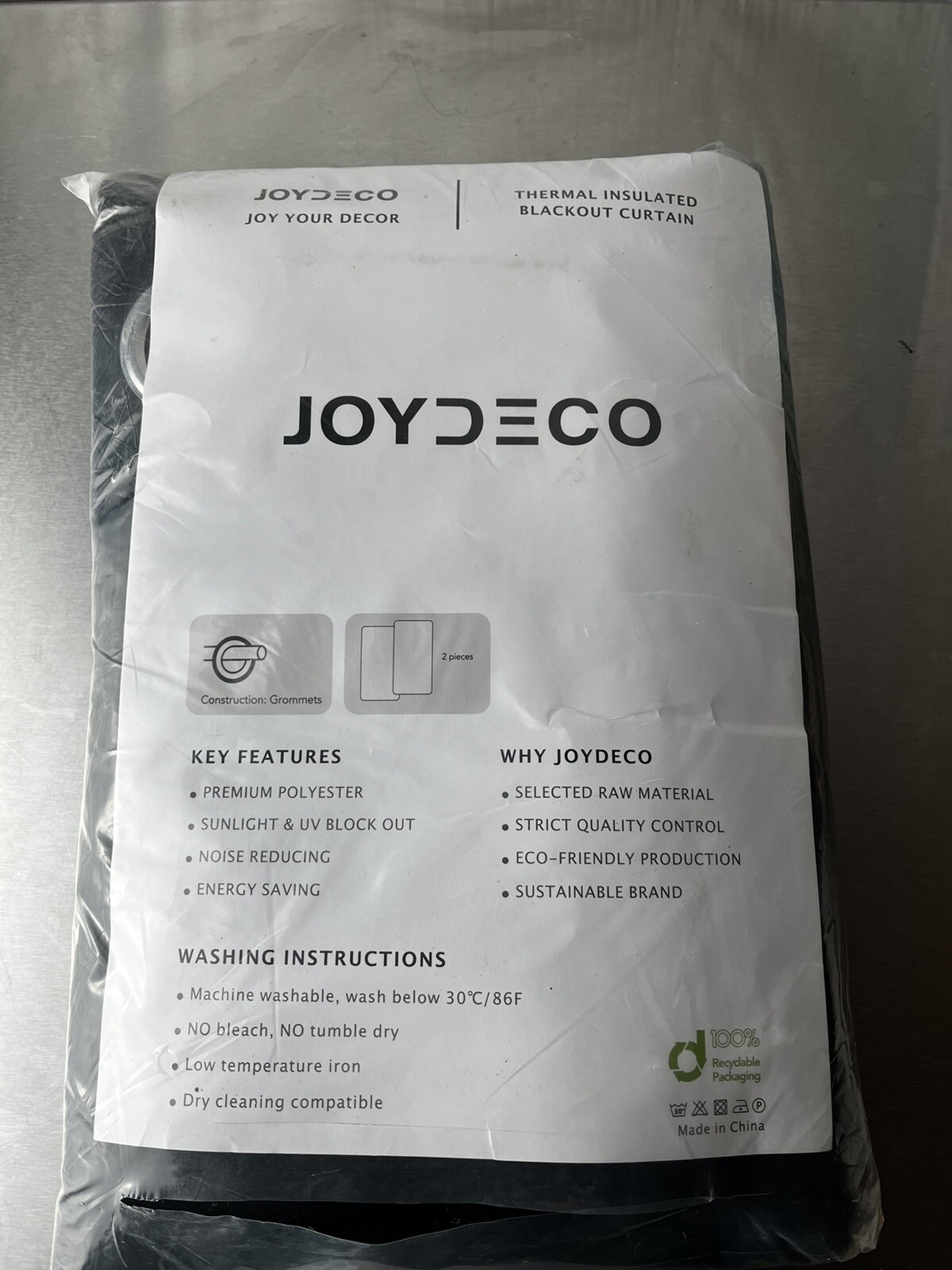 Joydeco Blackout Curtain Thermal Insulated 2 pcs 52 x 90 in