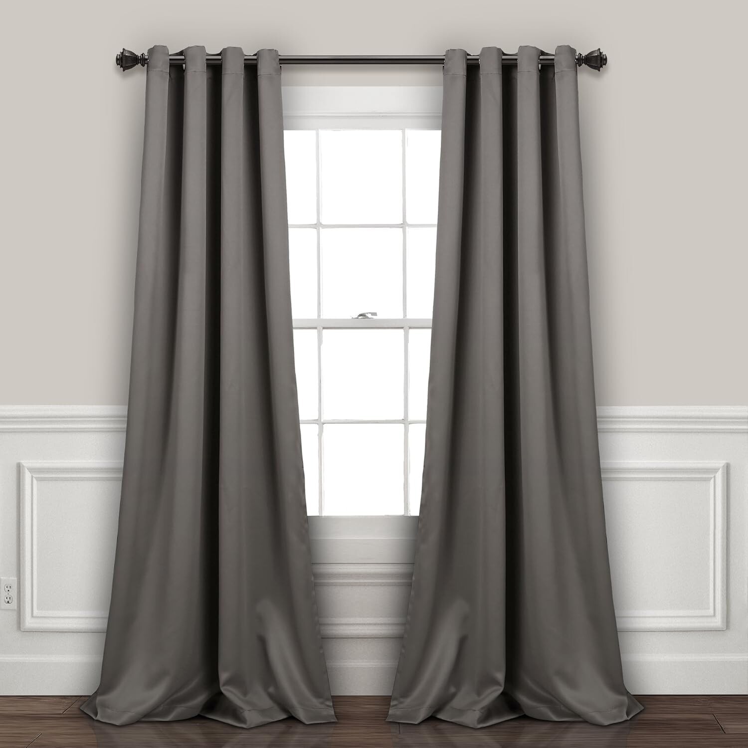 100% Blackout Window Curtains Thermal Insulated 2 Panels Grey 52»x120»