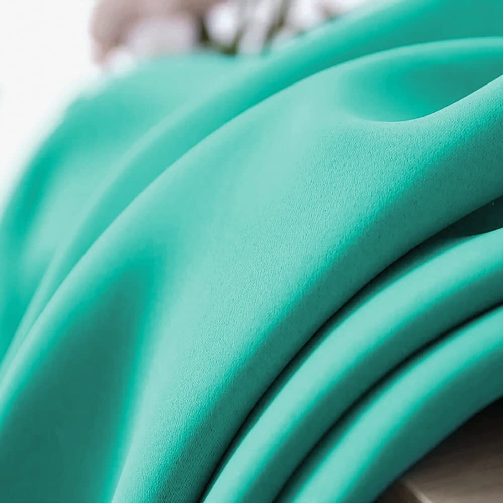 Turquoise Window Blackout Curtains 2 Panels, 52″ x 84″ Thermal Insulated