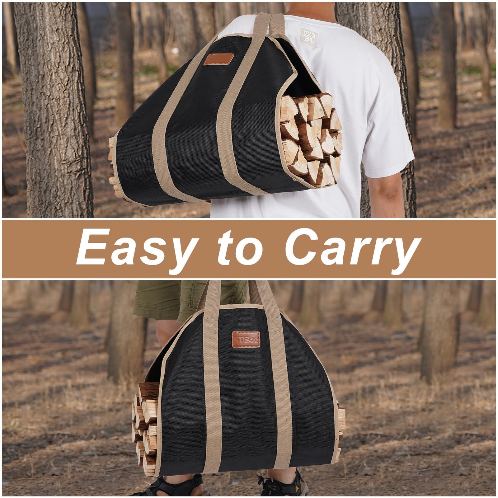 Firewood Carrier Tote Bag: Log Carrier for Firewood Heavy Duty | Large Fire W…