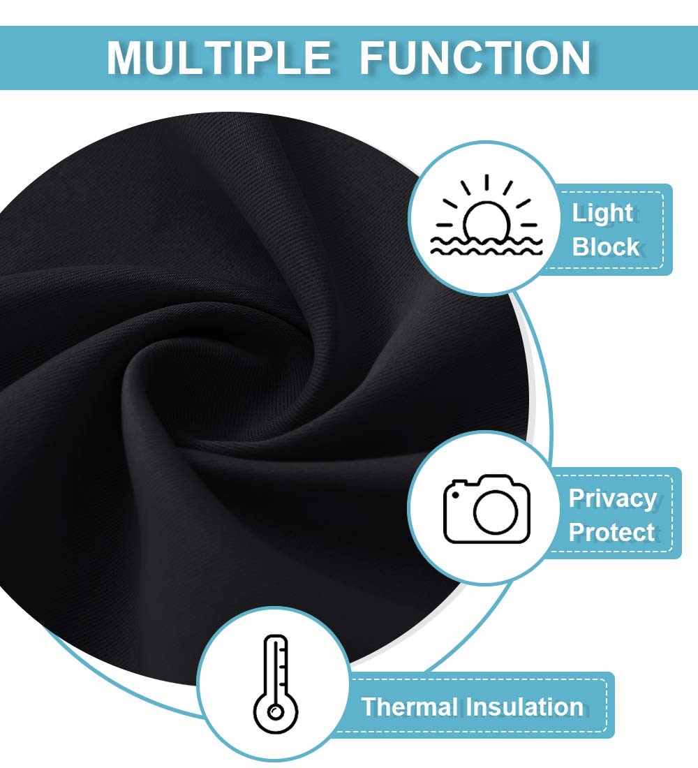 Blackout French Door Curtain – Privacy Thermal Insulated Window Shades for Pa…