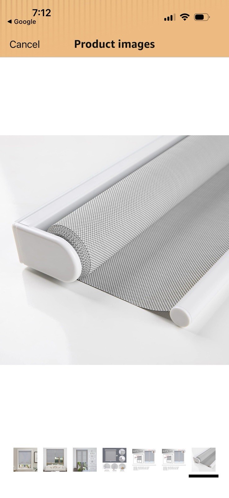 Cordless Roller Shades Light Filtering with 5% Openness 30″ W x 72″ H (Grey)