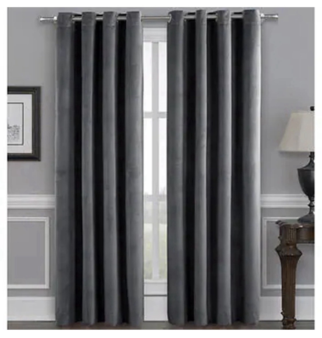 Silk Home Total Blackout Velvet Window Curtain Panel Pair 52»x84» Each Panel