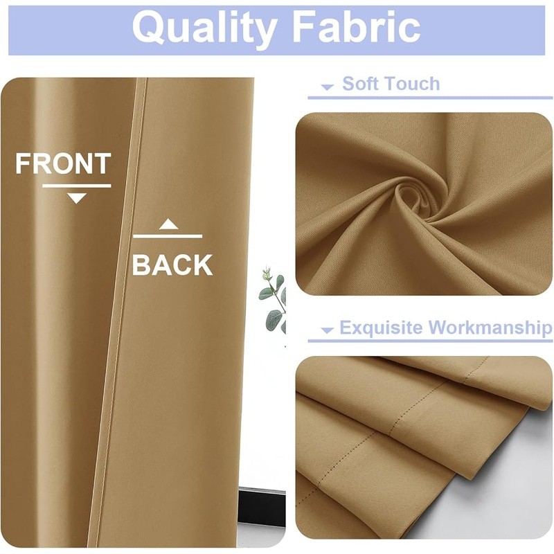 Blackout Curtains Light Blocking Energy Saving Soft Fabric 2 Panels Privacy New