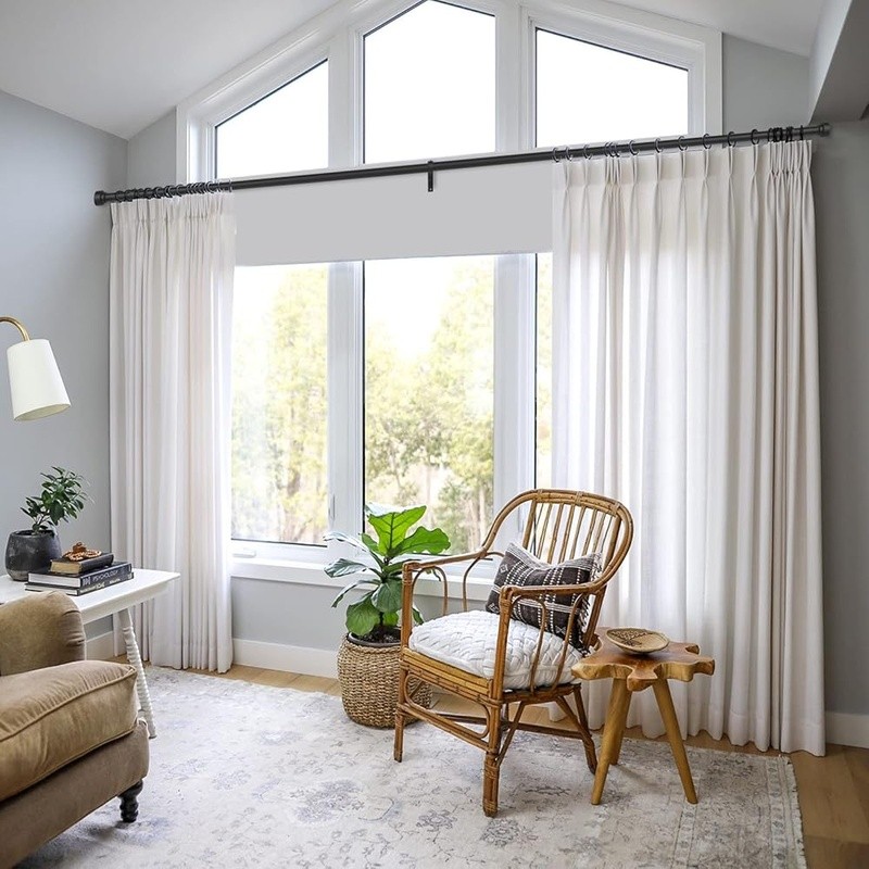 Heavy Duty Adjustable Curtain Rods Durable Diameter Indoor Wall Mount Brackets