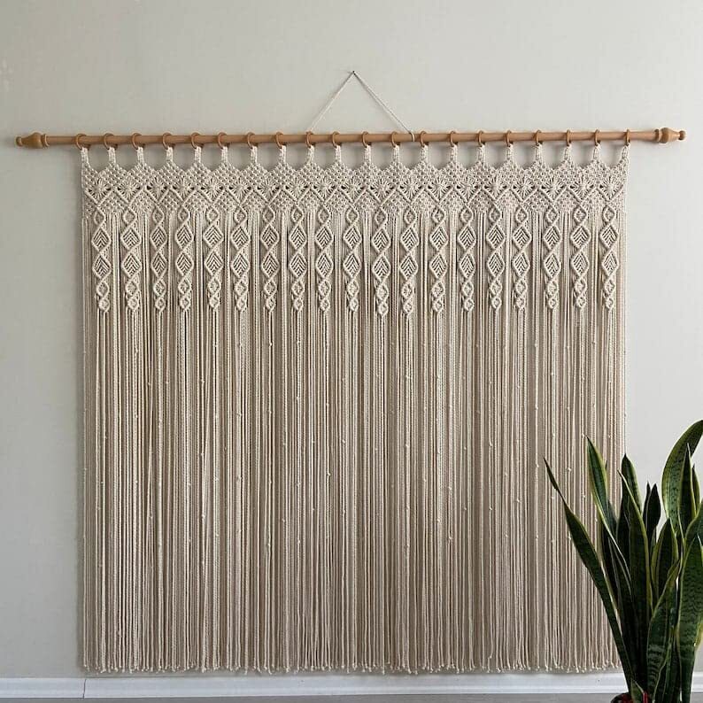 Macrame Bohemian Décor, Wall Hanging, Wall Décor, Macramé Curtain