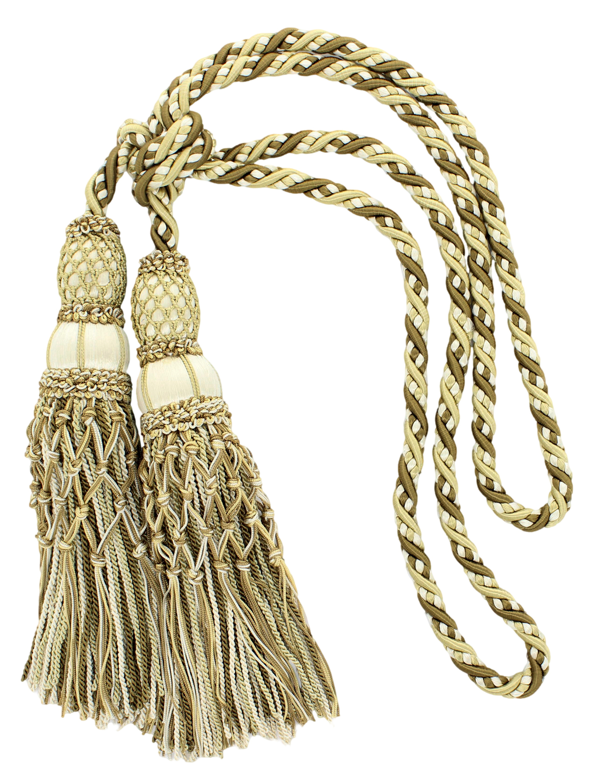 DÉCOPRO Double Tassel Tieback, Color# W149 – Peanut Beige [Sold Individually]