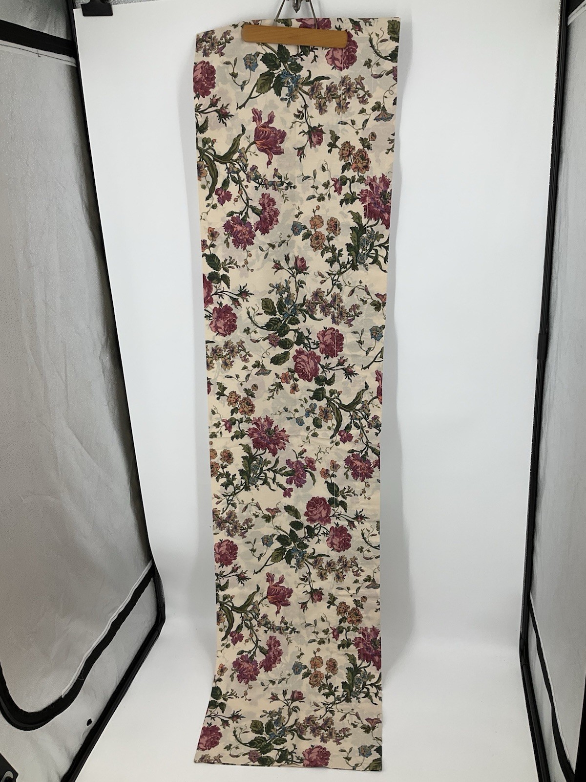 Vintage JCPenney Floral Botanical Valance Blouson Pocket 86×20 Ivory Background