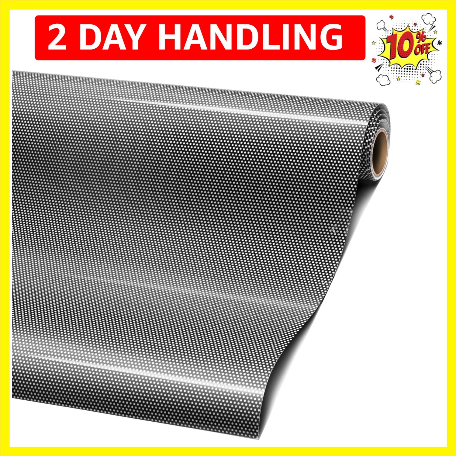 One-Way Perforated Black Vinyl Privacy Window Film Adhesive Glass Wrap Roll 0…