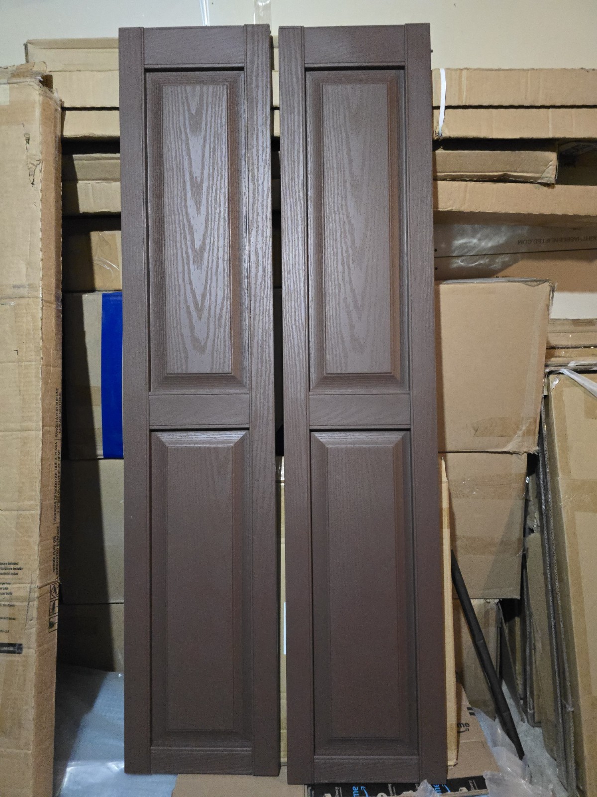Mid America Raised Panel Vinyl Shutters – 12 x 58 – 009 Federal Brown ***READ***