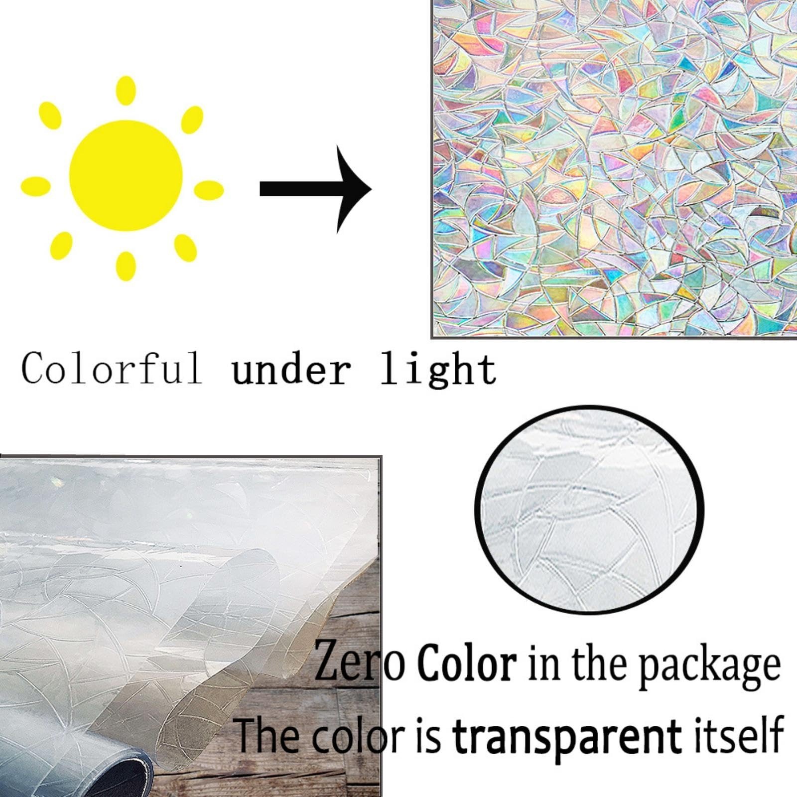 Finnez Window Film Decorative Privacy Film 3D No Glue Glass Sticker for Glass…