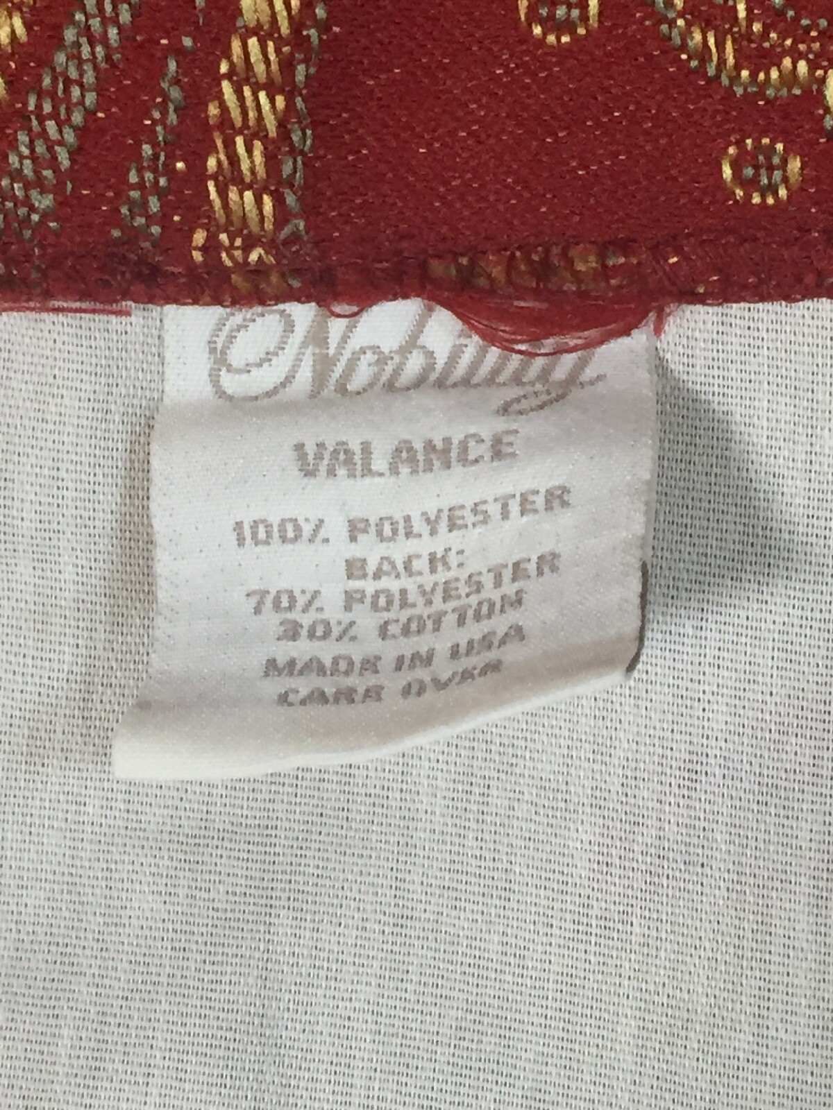 Nobility Floral Jacquard Lined Valance 87 1/4 x18″ Burgundy Yellow Sage 3″ Rod