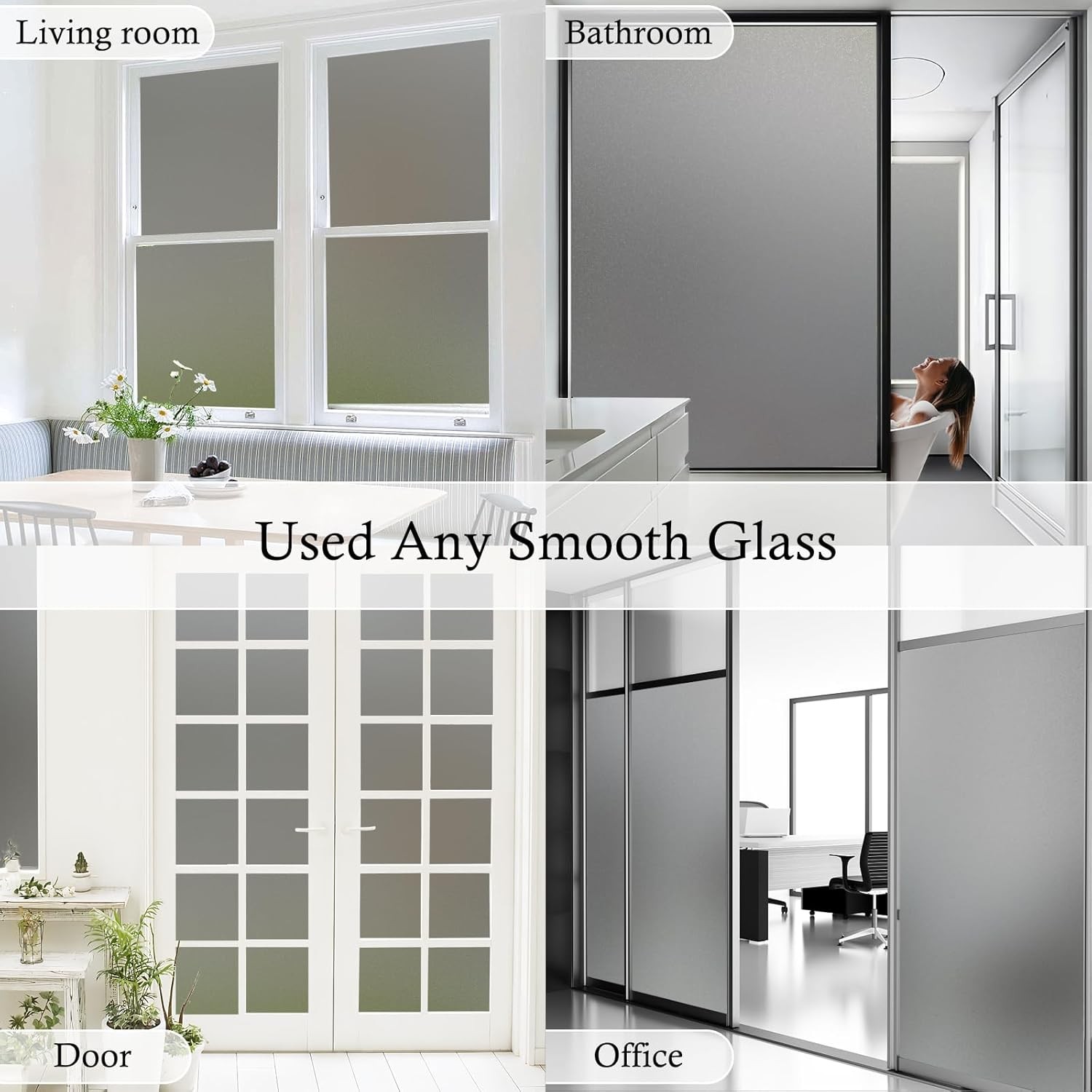78.74» X17.73» Window Privacy Film Static Cling Isolate UV Radiation Non-Glue