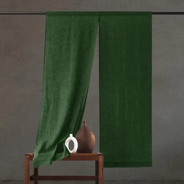 Solid Cotton Noren Curtain Room Divider Door Panel Custom Size Farmhouse Decor