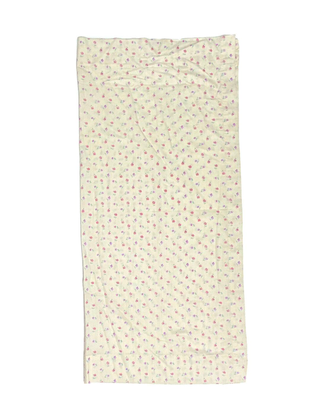 2 Pale Yellow Custom Made Curtains Panels Floral Print Pattern Shabby Chic Pink