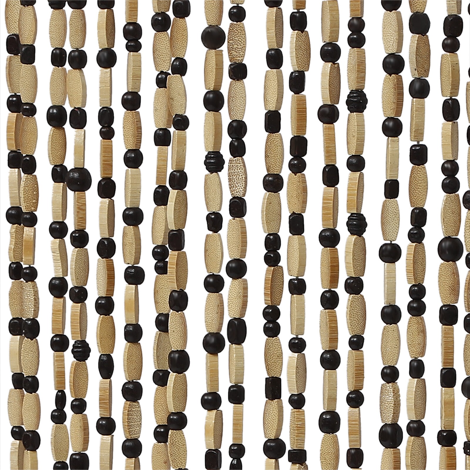 74.8 Inch Boho Natural Wood and Bamboo Beaded Curtain for Doorway Room Divider