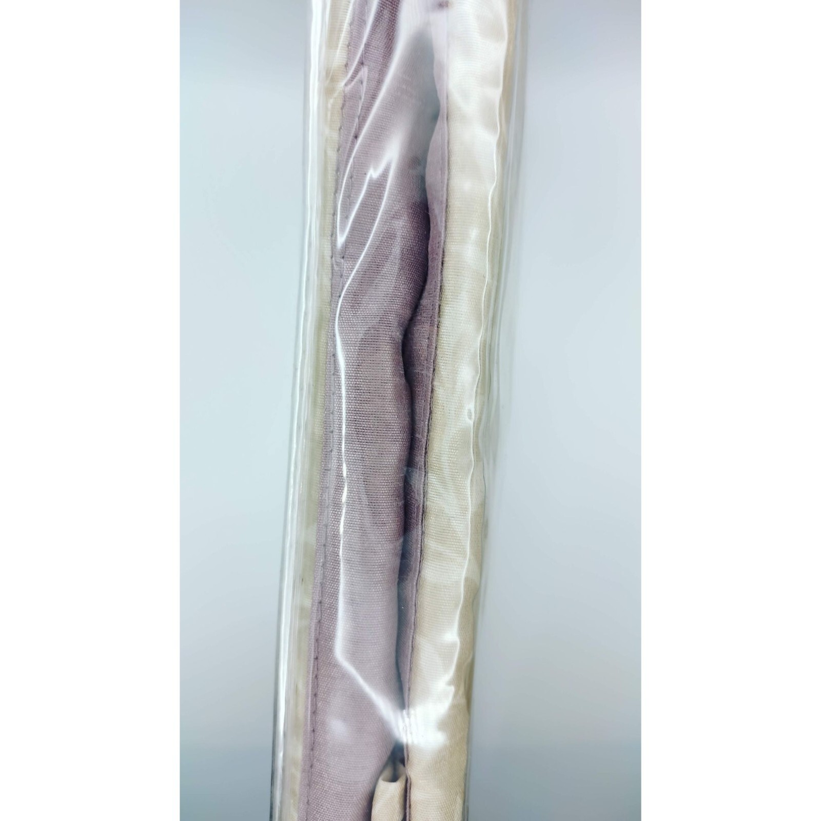 Window valance curtain top tier 70″L x 14″H purple beige tan tailored rod pocket