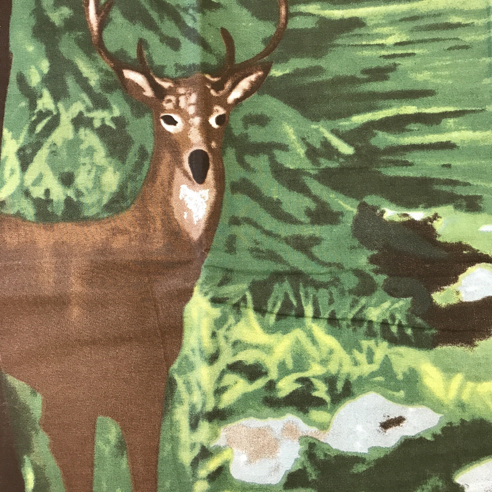 Forest Woods Deer Curtains 72″ x 84″ Woodland Crossing Window Art Stephenson