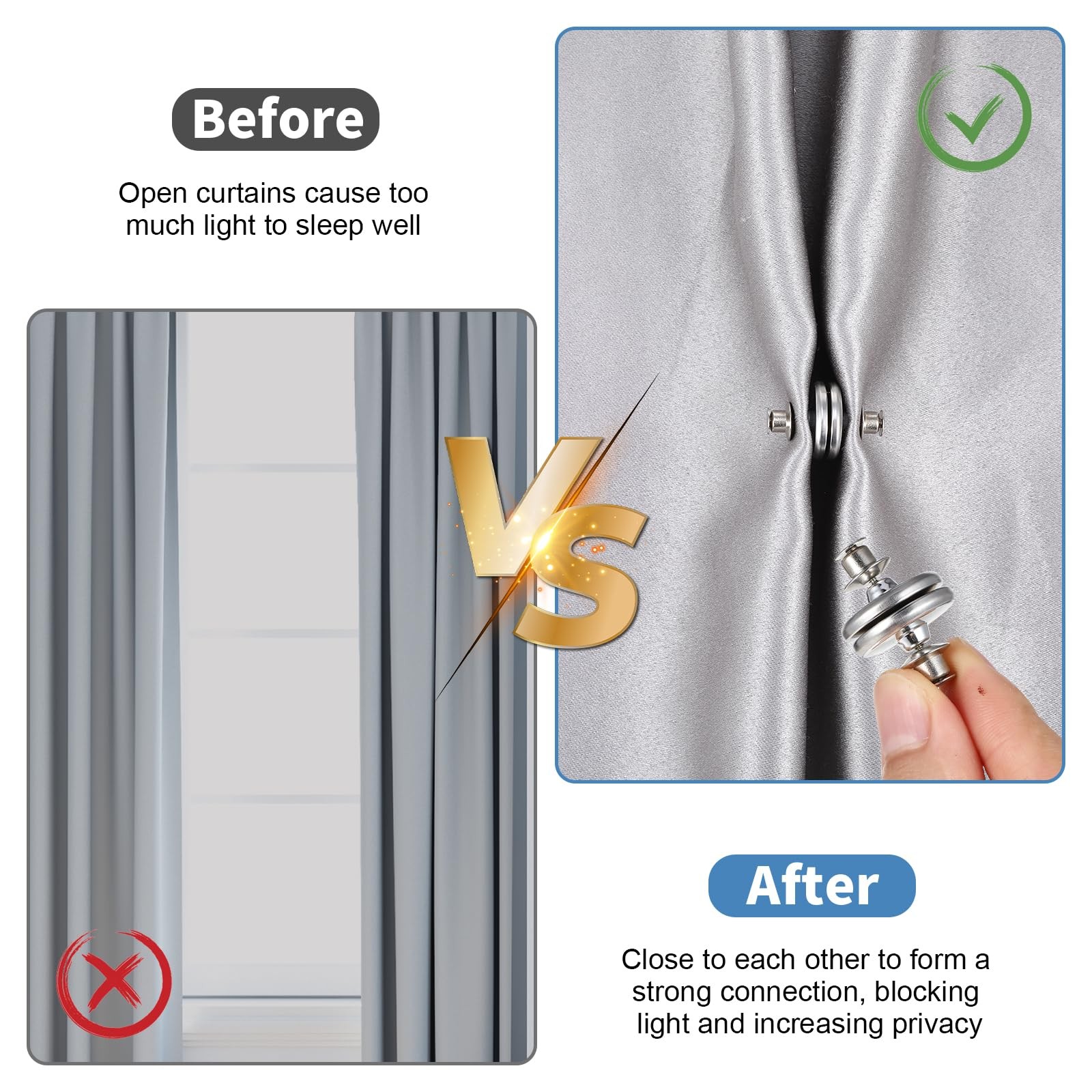 6 Pcs Magnetic Curtain Clips – Closure Pins to Keep Curtains Closed