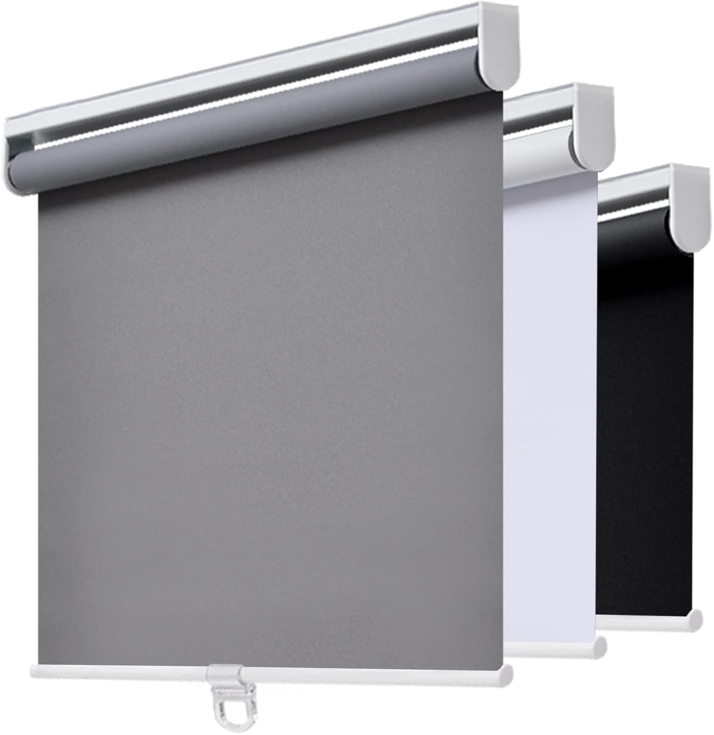 ⭐️ AOSKY Cordless Blackout Roller Window Shades Blinds GREY – 47″ W x 72″ H ⭐️