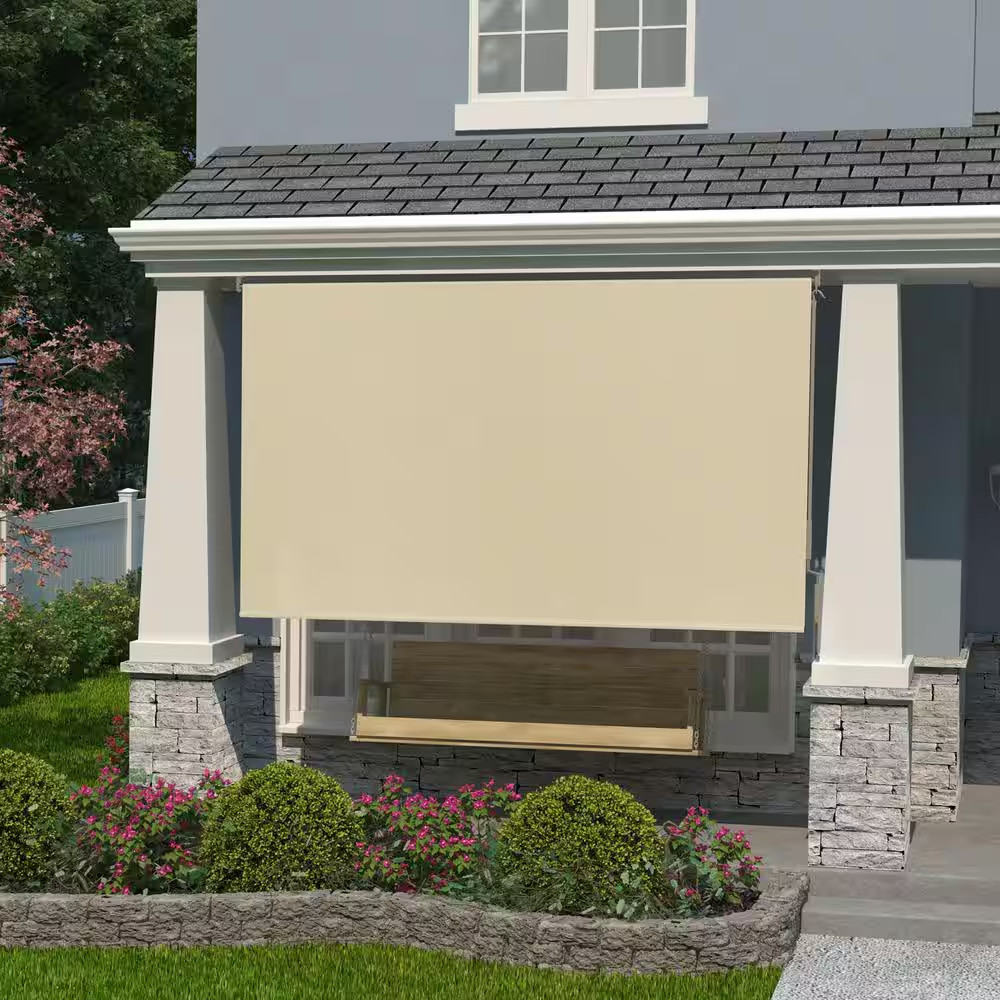 Sesame UV Blocking Fade Resistant Fabric Exterior Roller Shade 96 In. W X 72 In.