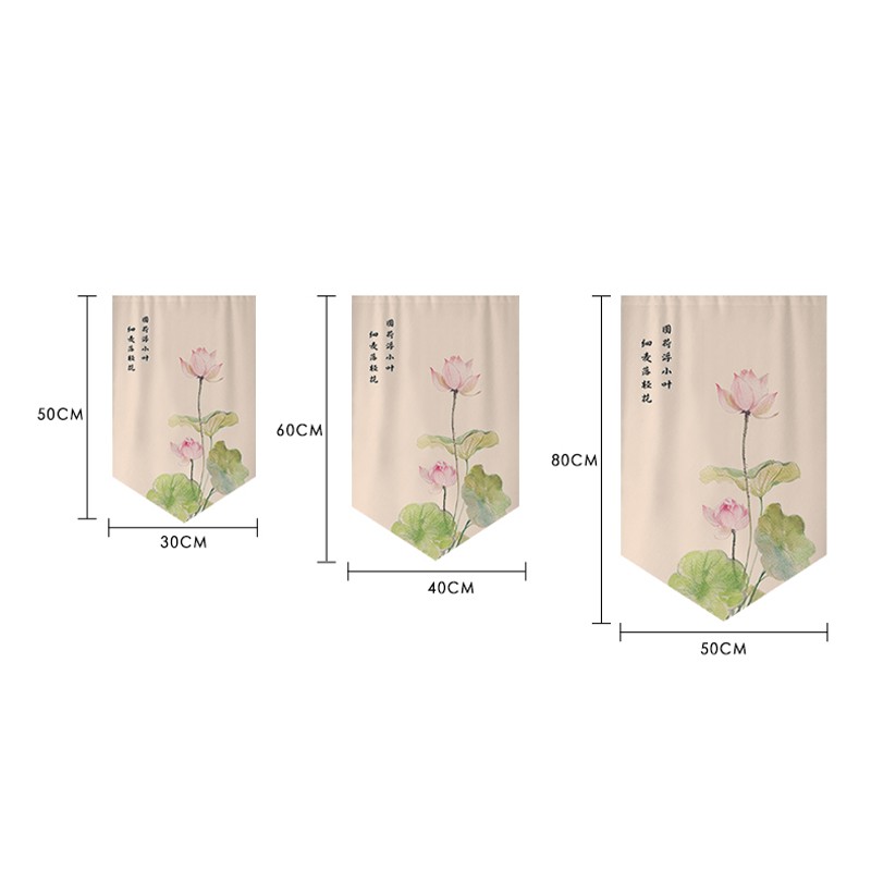 Chinese Style Door Head Half-curtain Lotus Pattern Restaurant Short Curtains NEW